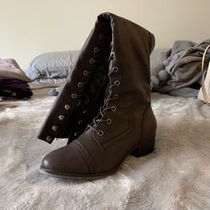 Tall Brown Lace Up Boots